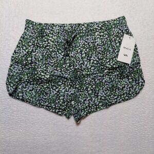 RVCA New Yume Shorts Womens Size M/10 Green Floral NWT Viscose Elastic Waist